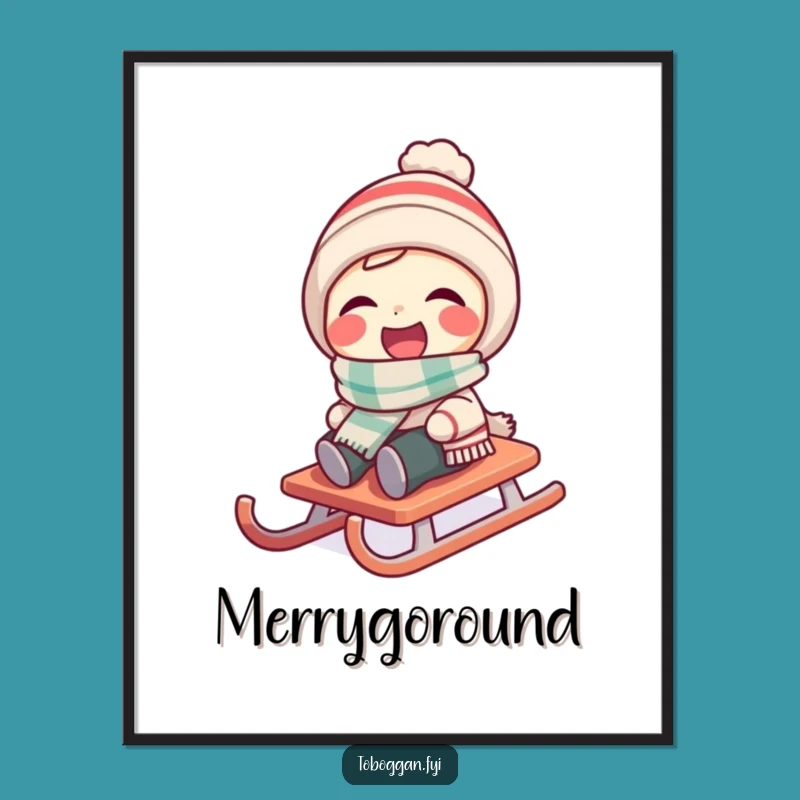 Funny Spinning Sledder Poster - Laughing Scarf Wall Art