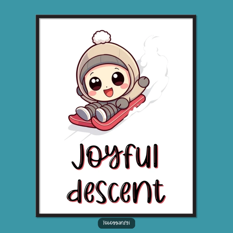 Funny Tumbing Sledder Poster - Hilarious Wall Decor