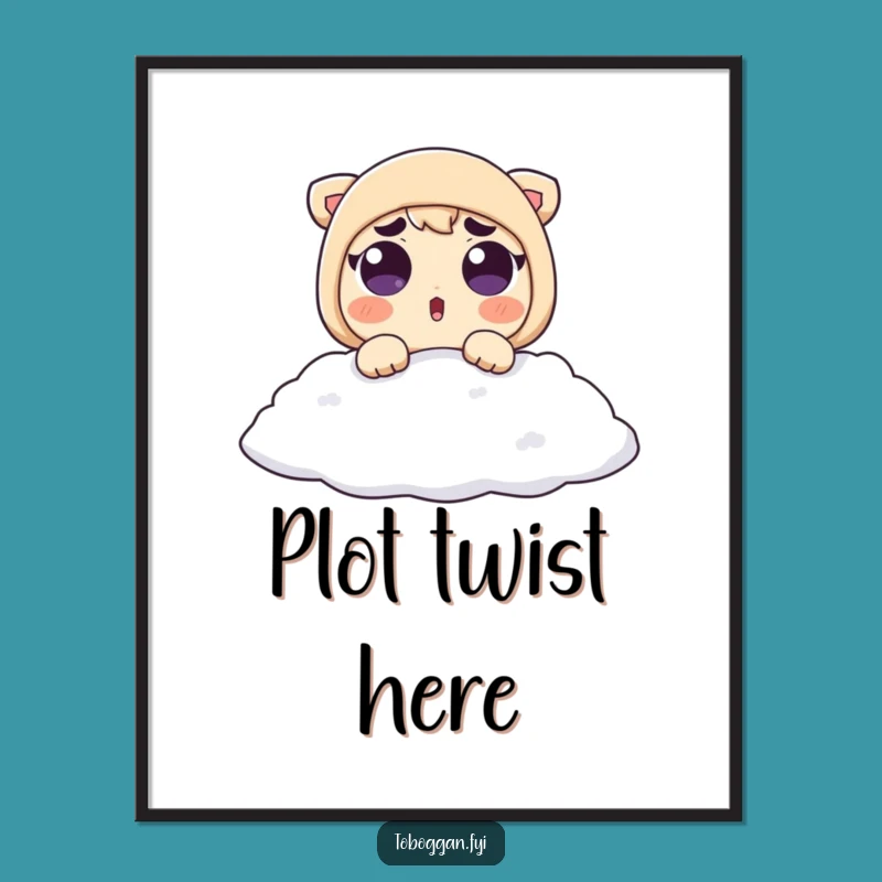 Funny Snow Surprise Poster: Surprised Character Art - Hilarious Funny Gift for Walls!