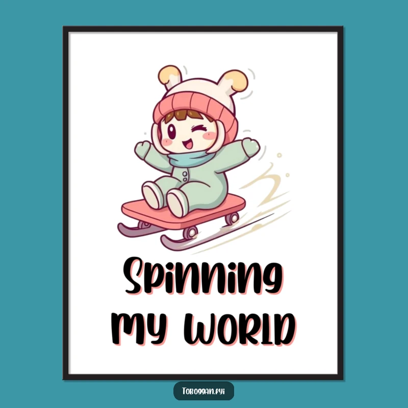 Funny Wild Toboggan Poster: Add Playful Energy to Your Walls