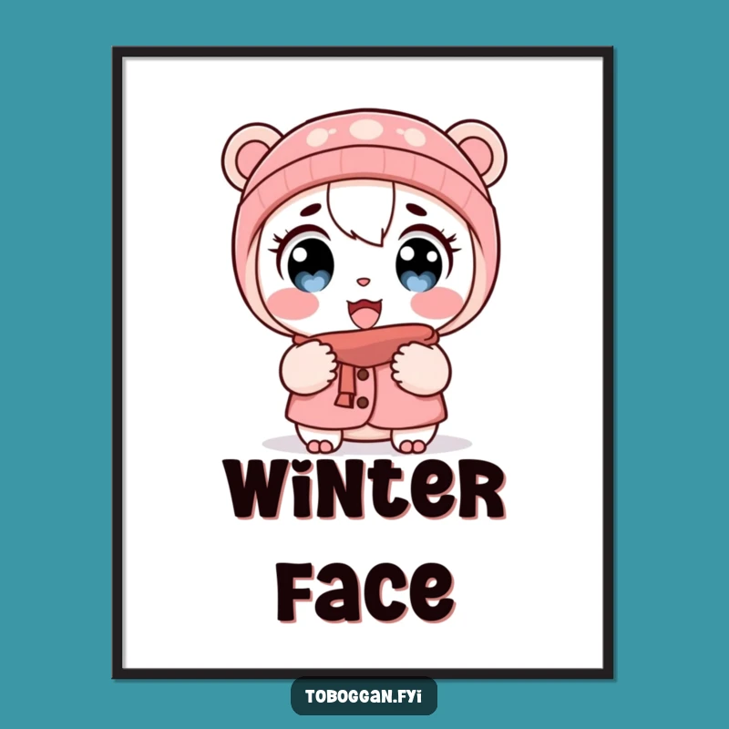 Funny Cold Shocked Character Poster: Decorate with Winter Reactions!