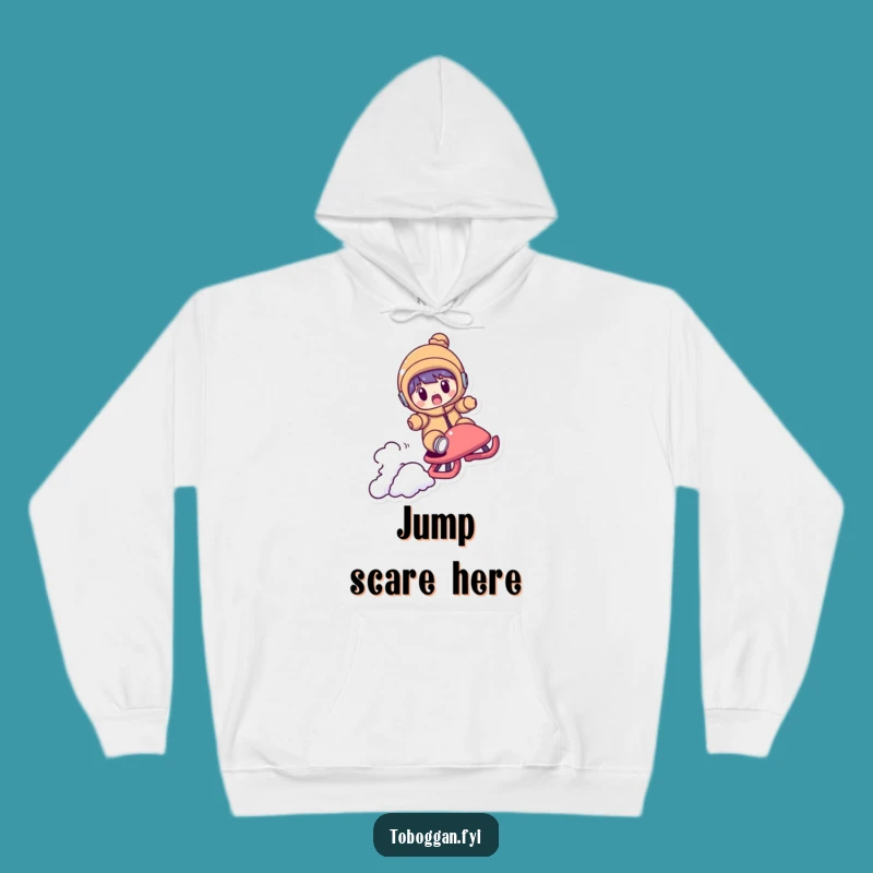 Cozy Funny Shocked Sledder Hoodie: Warm Up with Surprising Humor