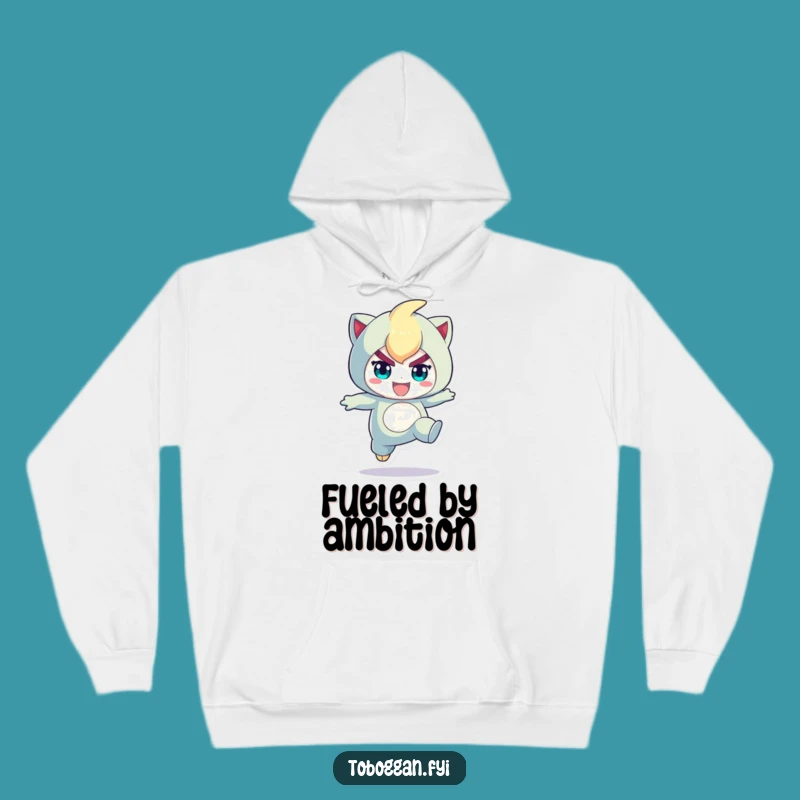 Funny Action Jumper Hoodie: Cozy Determined Character, Active Gift!