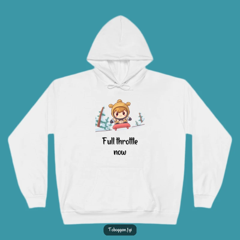 Funny Determined Toboggan Racer Hoodie: Stay Focused & Warm, Perfect Funny Gift