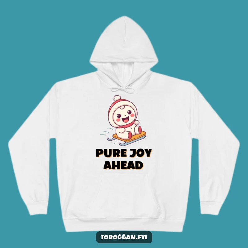 Funny Grinning Sledder Hoodie: Cozy Character Sliding Comfort