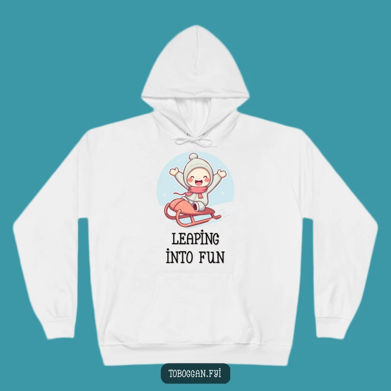 Funny Joyful Jump Hoodie: Cozy Rosy Cheeked Character Comfort
