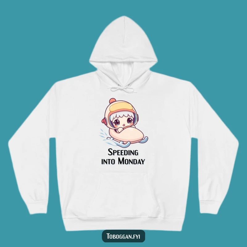 Funny Surprised Sledder Hoodie - Cozy & Hilarious Winter Character Apparel!