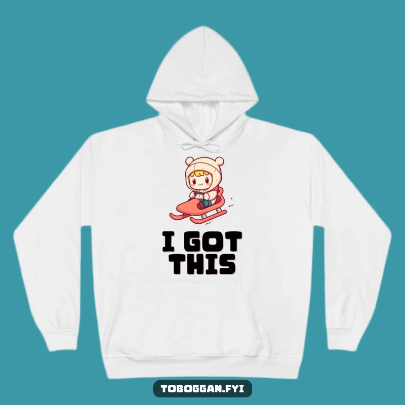 Funny Toboggan Navigator Hoodie: Cozy Character's Steering Comfort