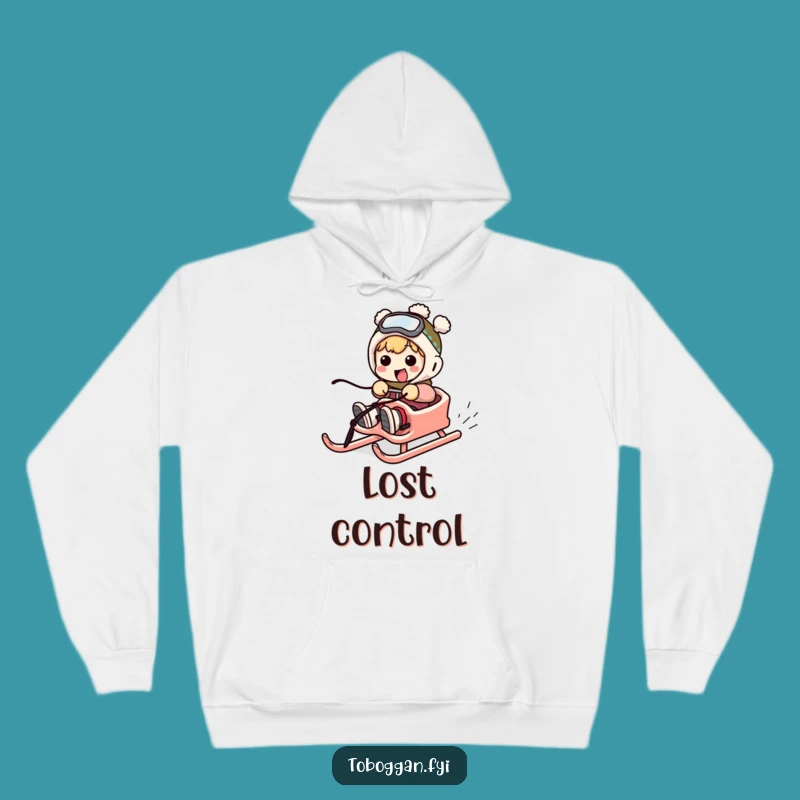 Cozy Funny Out-of-Control Sledder Hoodie: Warm Snuggles, Wild Laughs