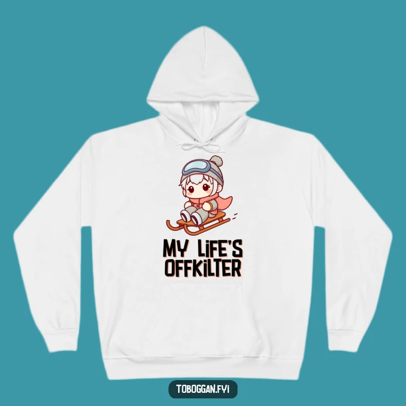 Funny Sideways Sledder Hoodie - Cozy & Hilarious Winter Character Apparel!