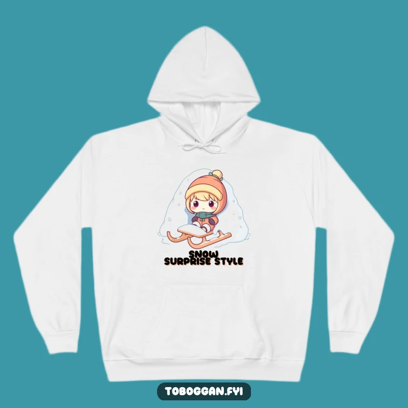 Funny Snow Surprise Hoodie - Cozy Winter Cartoon Apparel, Unique Gift