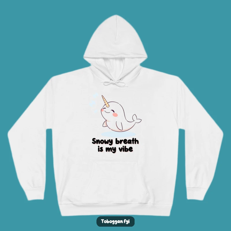 Cozy Funny Narwhal Hoodie, Giggling Snow Bubbles - Warm Gift Idea