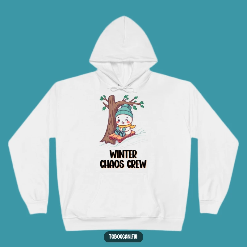 Funny Toboggan Tree Dodge Hoodie: Cozy Up with Winter Shenanigans, Perfect Funny Gift
