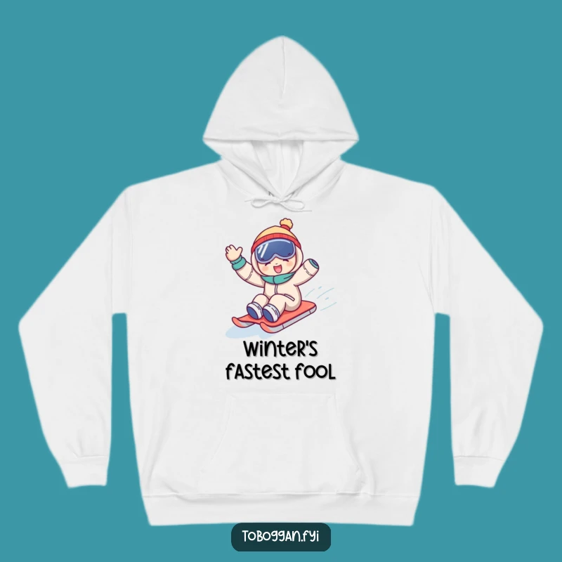 Funny Sledding Hoodie: Warm Up with a Joyful Downhill Wave, Great Gift!