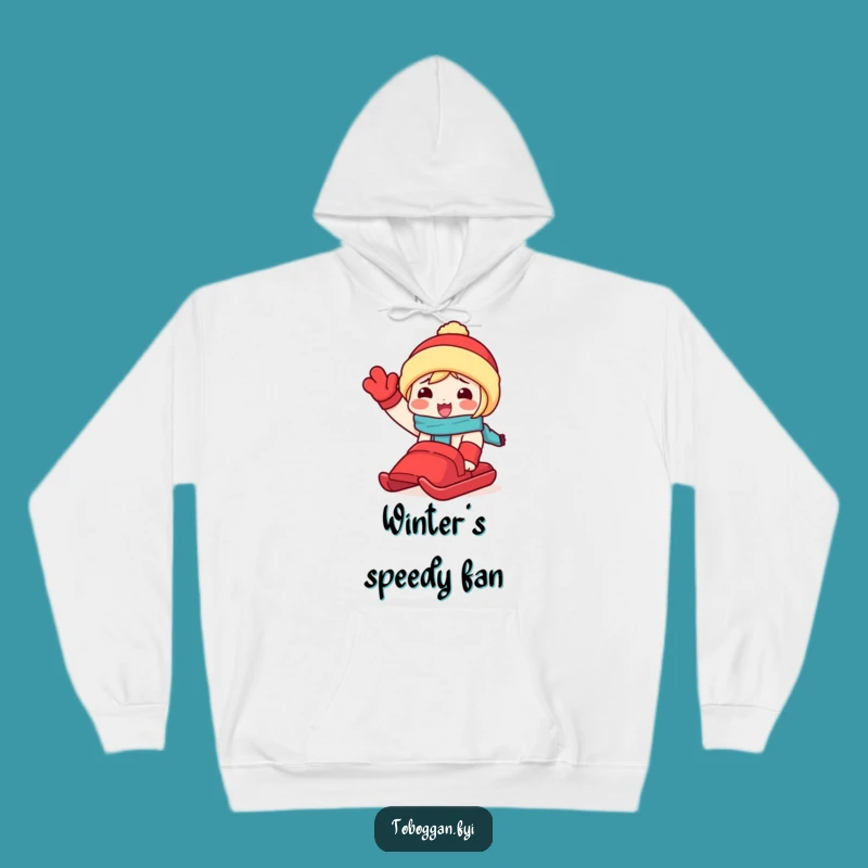 Funny Snow Day Hoodie: Cozy Toboggan Character, Warm Winter Gift!