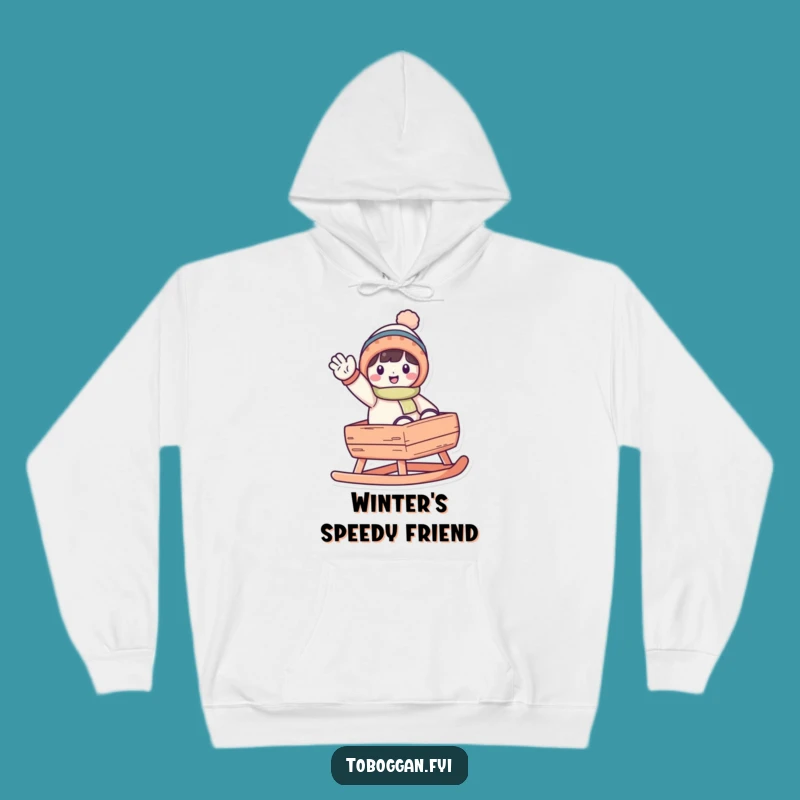 Cozy Funny Waving Toboggan Hoodie - Stay Warm on Snowy Adventures
