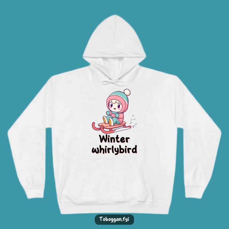 Cozy Funny Sledding Character Hoodie: Warm Winter Laughs Guaranteed