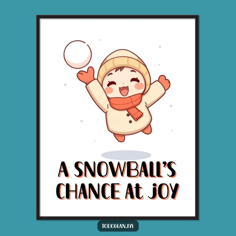 Free Printable Wall Art: Snowball Fight! Funny Character Downloadable Decor for Playful Spaces