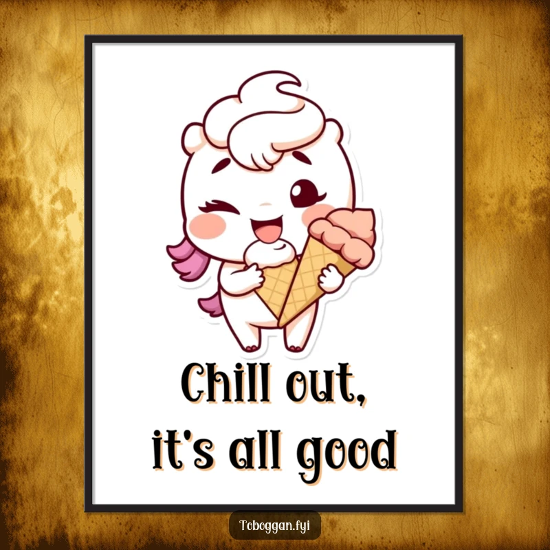 Funny Free Printable Wall Art: A delighted character with a mischievous grin winks, holding a snowball, radiating playful winter humor.