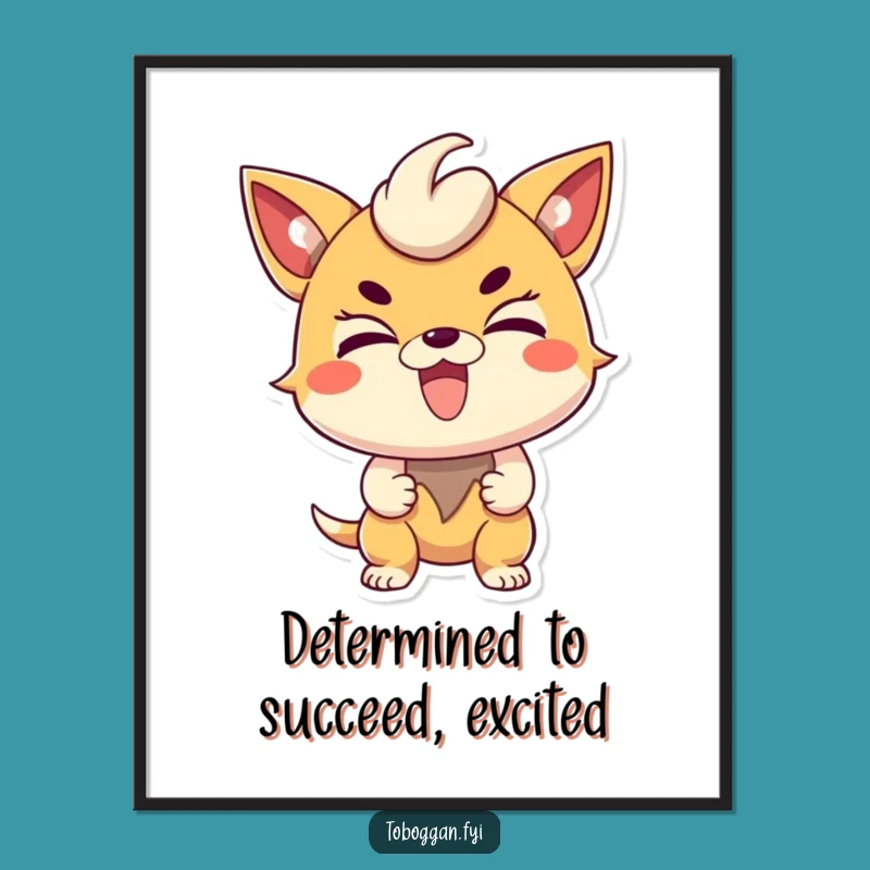 Free Printable Wall Art: Excited Character for Motivational Decor!