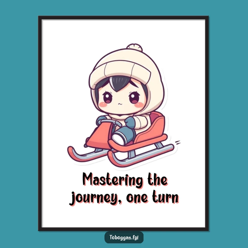 Free Printable Wall Art: Focused Sled Steerer Character - Intense Winter Downloadable Art