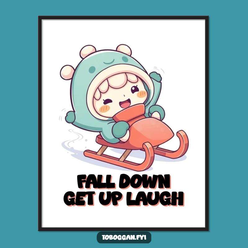 Funny Free Printable Wall Art: Sledding Fail - Hilarious Downloadable Decor