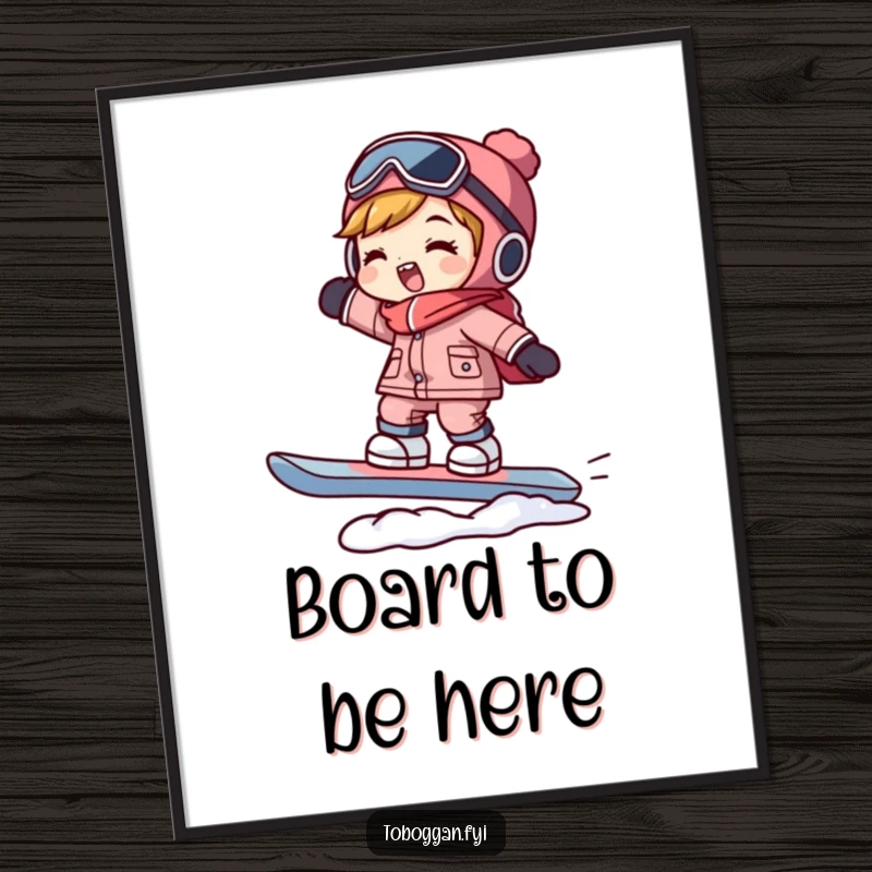 Funny free printable wall art: a character expertly balancing on a snowboard, ready to bring action and humor to your walls.