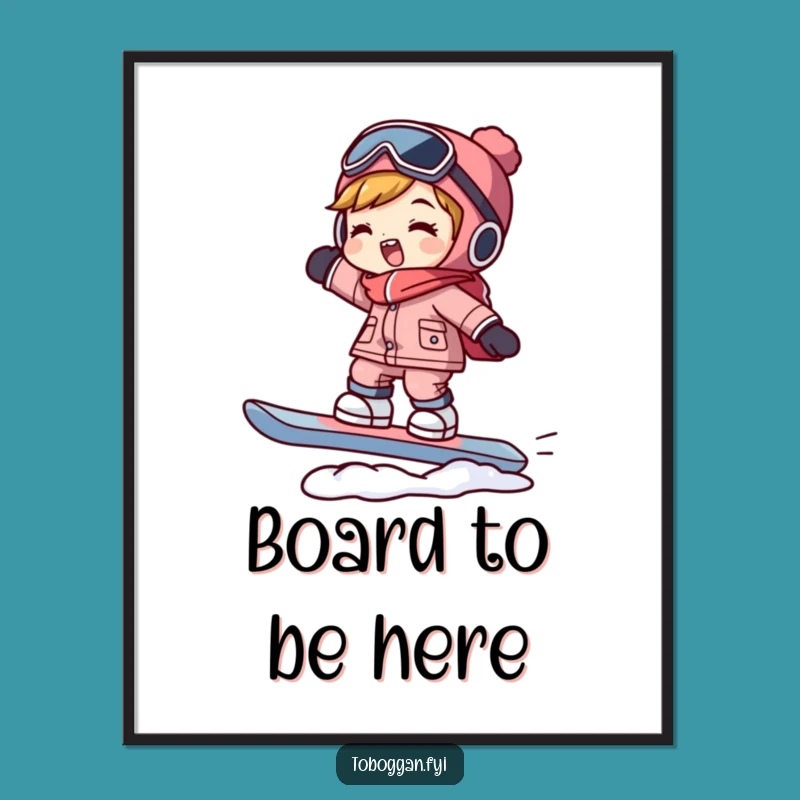 Funny Free Printable Wall Art: Snowboarder Character, Hilarious Downloadable Decor