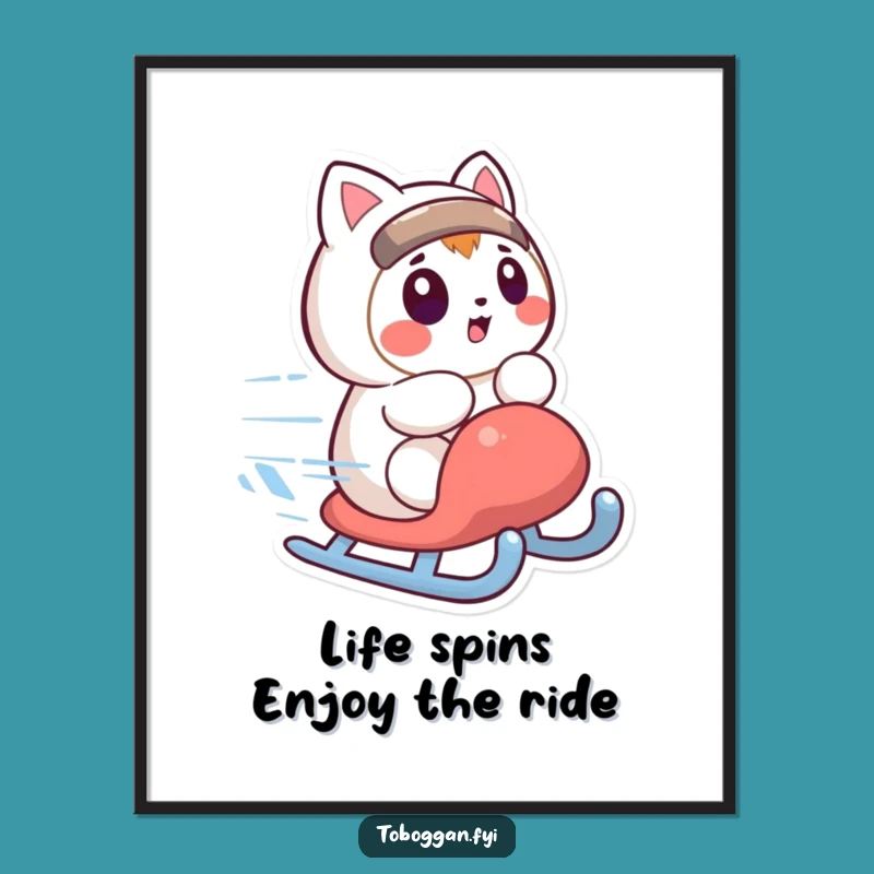 Funny Free Printable Wall Art: Surprised Sledder, Humorous Downloadable Decor