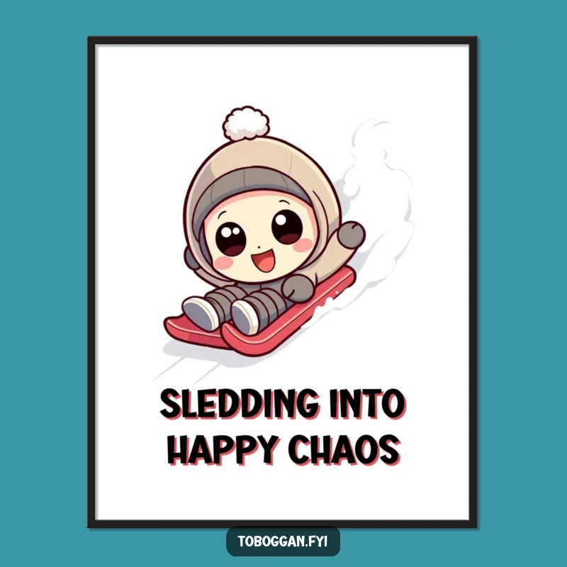Funny Printable Wall Art: Tumbly Sledder, Free Downloadable Decor