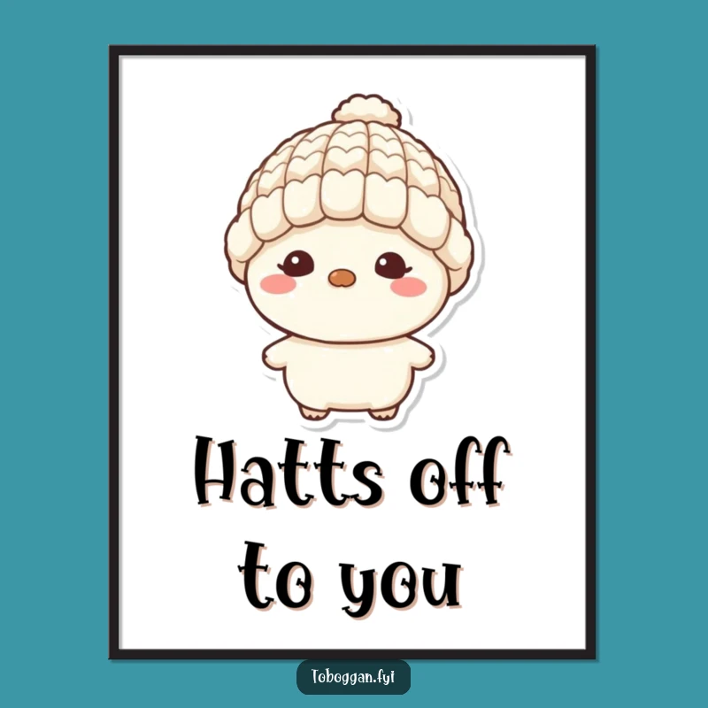Funny Free Printable Wall Art: Mischievous Character, Tiny Hat, Downloadable Decor