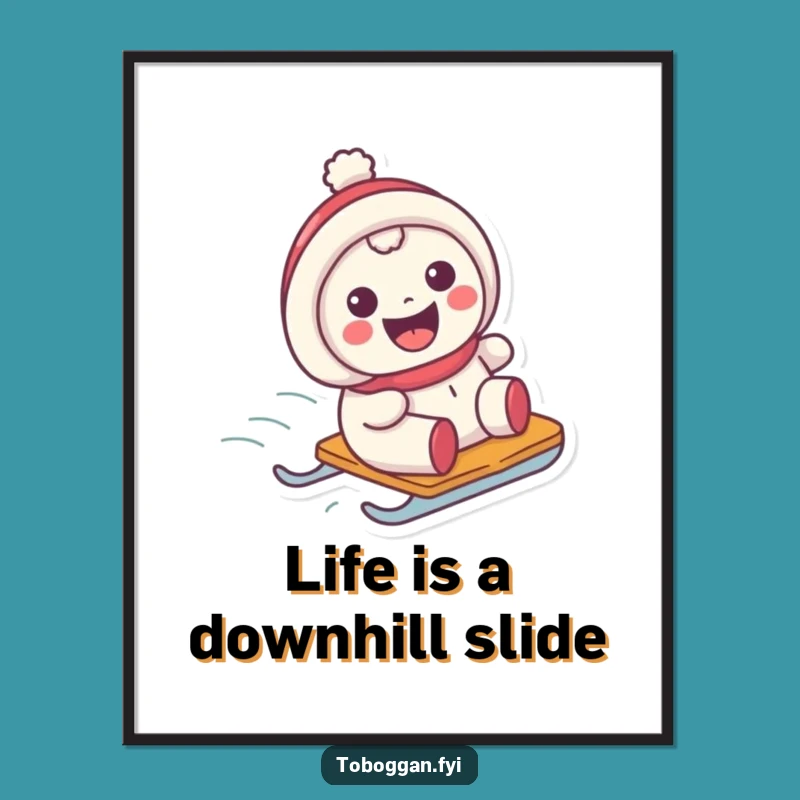 Free Printable Wall Art: Grinning Sledder - Happy Downloadable Decor for Joy!