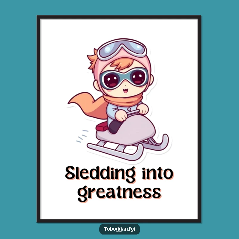 Free Printable Wall Art: Superhero Sledding Cute Character Decor