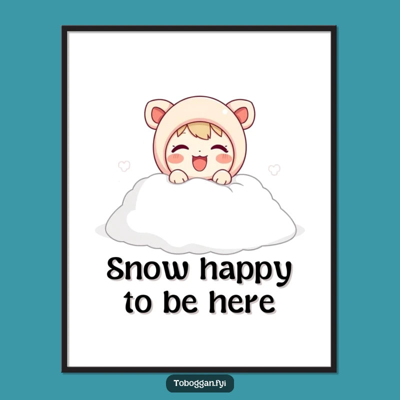 Free Printable Wall Art: Joyful Snow Emergence Cute Character Decor