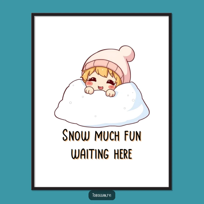 Funny Free Printable Wall Art: Giggling Snow Character - Whimsical Downloadable Art for Cozy Vibes