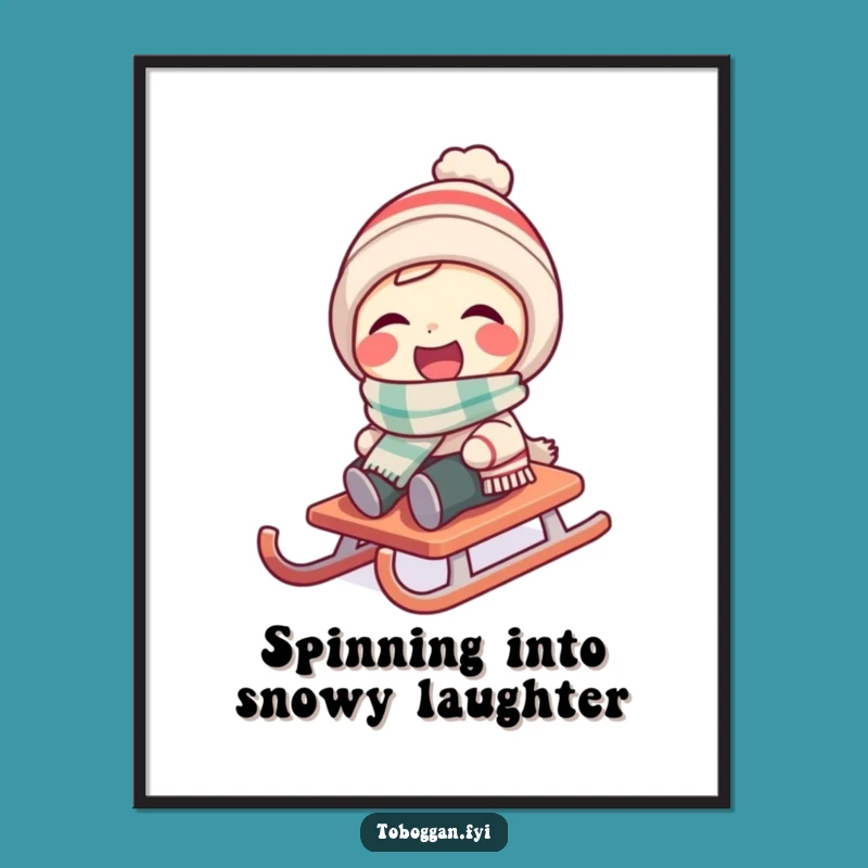 Funny Printable Wall Art: Spinning Sledder, Free Downloadable Decor