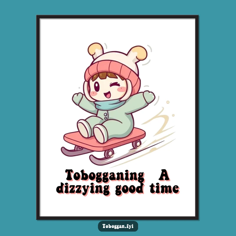 Funny Free Printable Wall Art: Wild Toboggan Spin, Hilarious Downloadable Art for Home