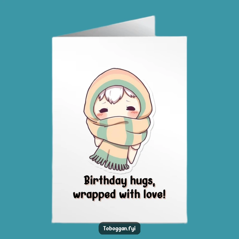 Free Printable Birthday Card: Comical Scarf Character, Hilarious Downloadable Surprise for Fun