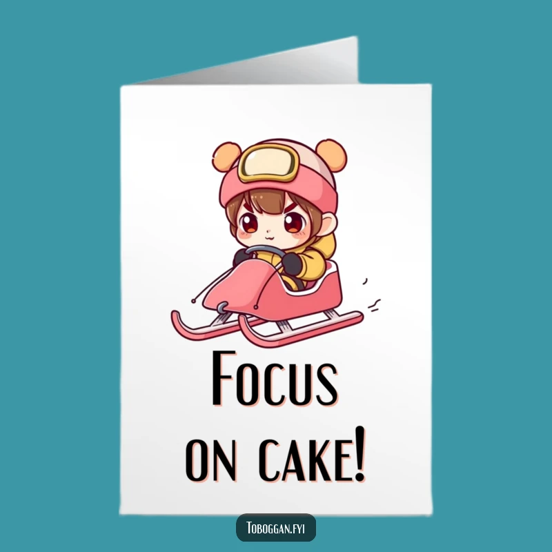 Focused Sledder Birthday Card: Free Printable for Serious Fun Celebration