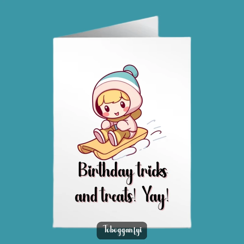 Free Printable Birthday Card: Silly Toboggan Trick for a Funny Downloadable Gift