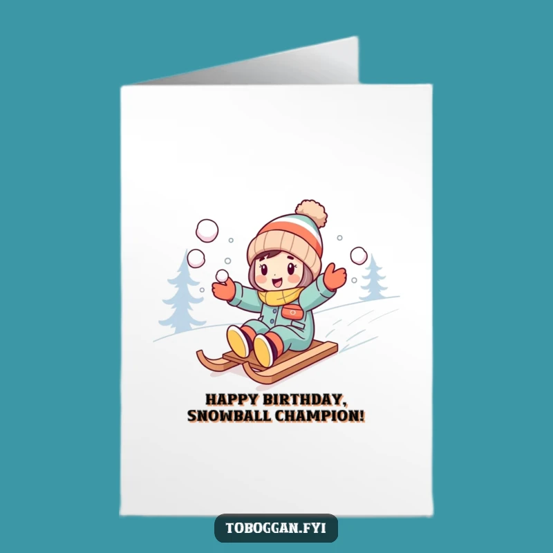 Free Printable Birthday Card: Snowball Sledder, Birthday Battle, Downloadable Fun