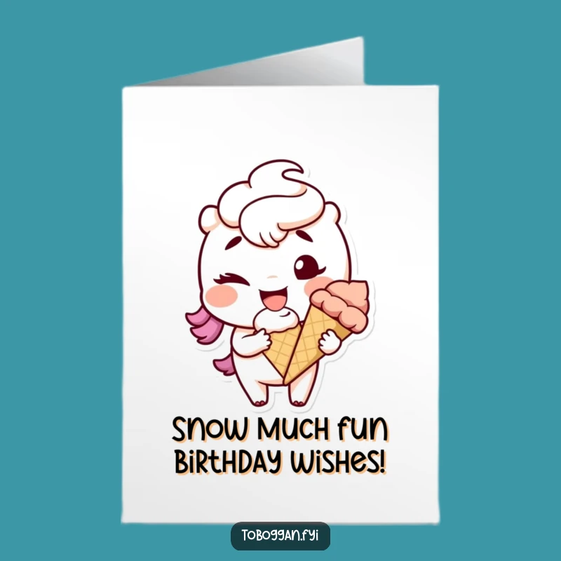 Free Printable Funny Birthday Card: Snowball Wink, Hilarious Downloadable Mischief Gift