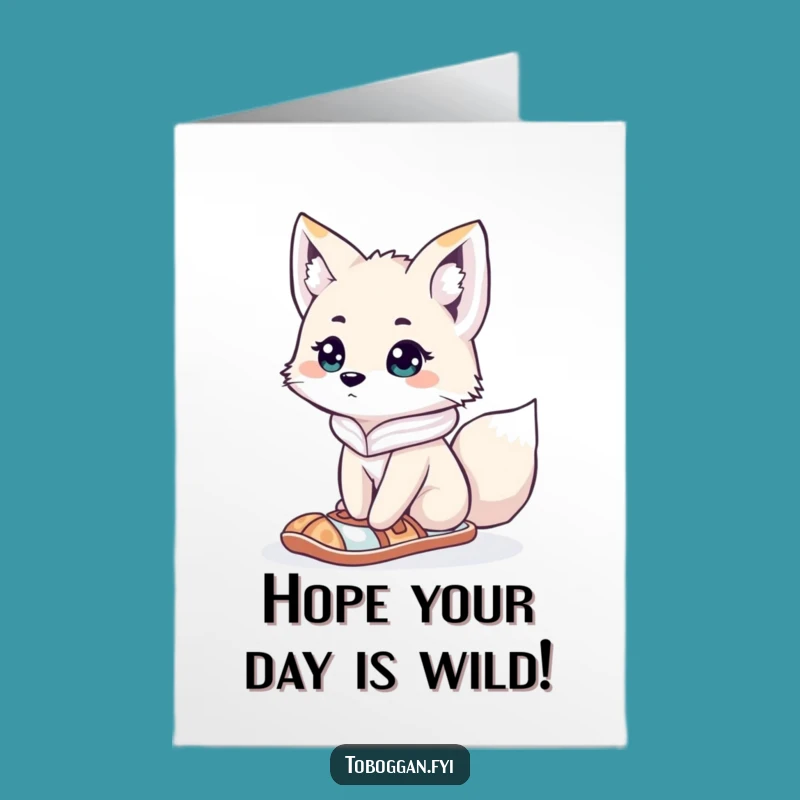 Free Printable Lost Fox Birthday Card: Funny Downloadable Winter Wanderer Gift