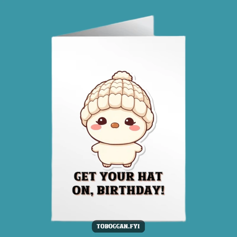 Funny Free Printable Birthday Card: Mischievous Character, Tiny Hat, Downloadable Gift
