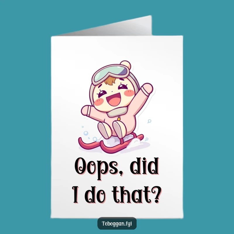 Funny Free Printable Birthday Card: Surprised Sledder Surprise, Perfect Downloadable Gift