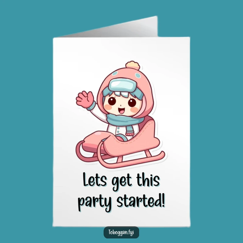 Friendly Sled Wave Birthday Card: Free Printable for a Fun Downloadable Gift