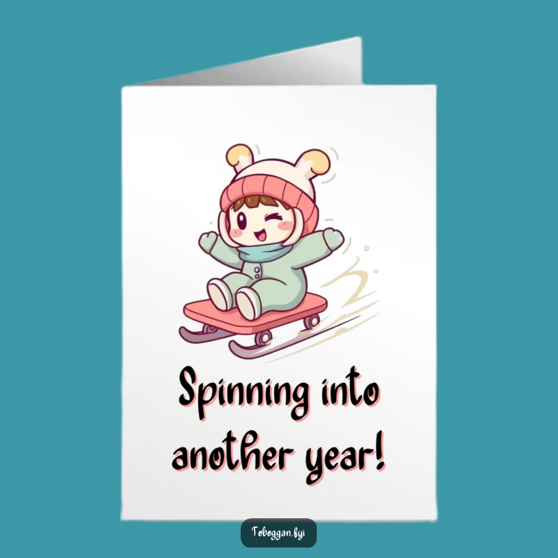 Funny Free Printable Birthday Card: Wild Toboggan Ride, Perfect Downloadable Gift