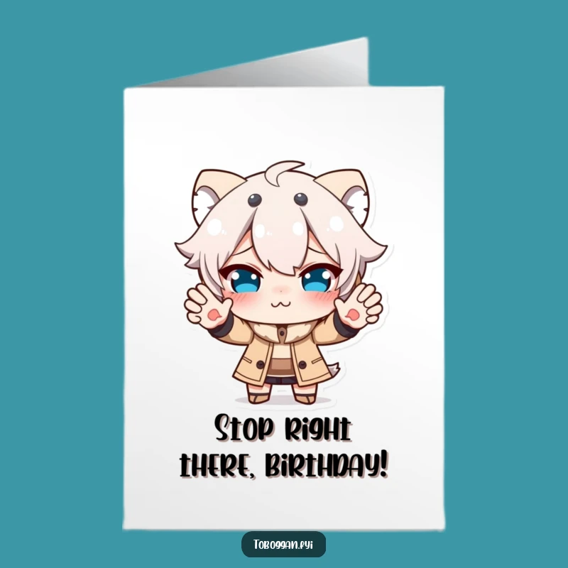 Funny Free Printable Birthday Card: Stopping Character, Funny Face, Downloadable Gift