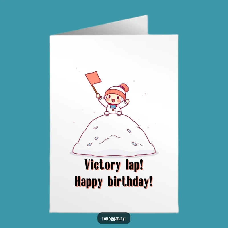 Free Printable Birthday Card: Cheerful Snowdrift Champ, Perfect Downloadable Gift