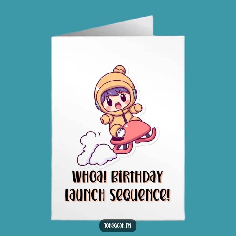Funny Free Printable Birthday Card: Shocked Sledder, Perfect Downloadable Gift